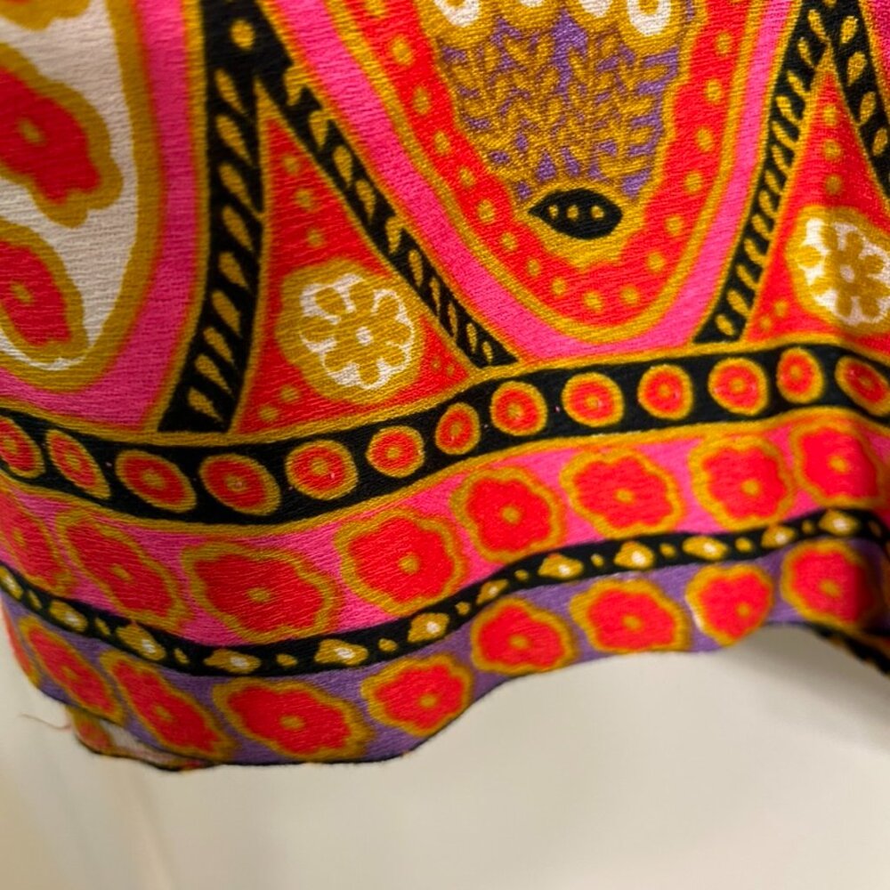 Vintage Late 60s/70s Alex Colman Small Psychedelic Wrap Maxi Skirt --Groovy! - Picture 5 of 13